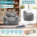 Sillón Moderno Individual Empacado al Vacío. Espuma 32D de Alta Densidad (103x90x75cm). Color gris.
