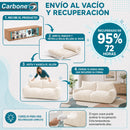 Sofá Moderno de 2 Puestos Empacado al Vacío con Espuma 32D Triturada (185x90x75cm). Color blanco.