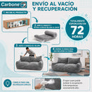 Sofá Moderno de 2 Puestos Empacado al Vacío con Espuma 32D Triturada (185x90x75cm). Color Gris.