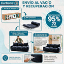 Sofá Moderno de 3 Puestos Empacado al Vacío con Espuma 32D Triturada (210x90x75cm). Color azul oscuro.