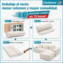 Sofá Modular de 3 Puestos Empacado al Vacío (271x96x63cm). Espuma 32D de Alta Densidad con Resortes y Fundas Removibles. Color Blanco.