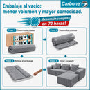 Sofá Modular de 3 Puestos Empacado al Vacío (271x96x63cm). Espuma 32D de Alta Densidad con Resortes y Fundas Removibles. Color gris.
