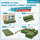 Sofá Modular de 3 Puestos Empacado al Vacío (271x96x63cm). Espuma 32D de Alta Densidad con Resortes y Fundas Removibles. Color verde.