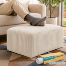 Ottoman Empacado al Vacío con Espuma 32D de Alta Densidad (65x48x27cm). Puff reposapiés. Color Blanco.
