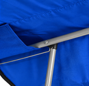 Silla Plegable Color Azul de 52x52x127cm con Portavasos y Techo Tela Oxford y Soportes de Acero. Ideal para camping, playera y jardín.