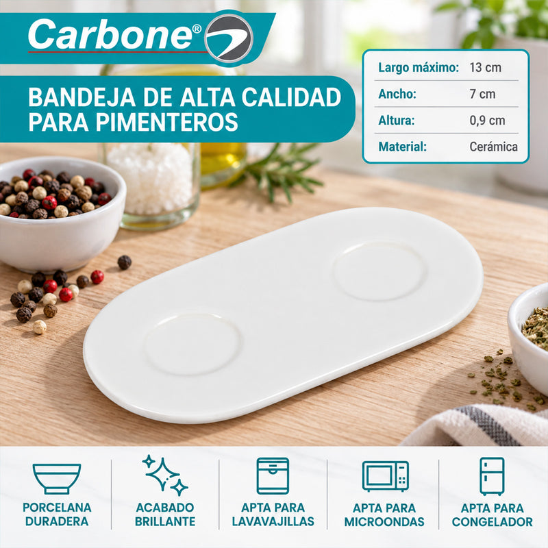 Bandeja de Cerámica de 5" (13cm). Plato para Servir Salsas, Condimentos, Aperitivos y Acompañamientos.