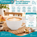 Taza de Cerámica con Asa (230 ml). Diseño Clásico para Café, Té, Chocolate y Otras Bebidas Calientes.