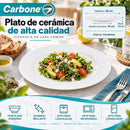 Plato de Cerámica de 11" (28cm). Diseño Redondo para Comidas, Platos Principales, Ensaladas y Acompañamientos.