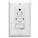 Tomacorriente GFCI 15A Combo Con Interruptor TR&WR. Enchufe De Seguridad Con Botón Reset/Test. A Prueba De Agua Y Con Protección Para Niños KG-15TWS.