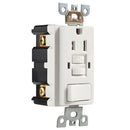 Tomacorriente GFCI 15A Combo Con Interruptor TR&WR. Enchufe De Seguridad Con Botón Reset/Test. A Prueba De Agua Y Con Protección Para Niños KG-15TWS.
