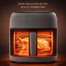 Freidora De Aire Digital De Vidrio 4.5L Con Pantalla Táctil. Air Fryer 1350W Con Circulación De Aire 360°. Color Blanco.