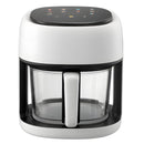 Freidora De Aire Digital De Vidrio 4.5L Con Pantalla Táctil. Air Fryer 1350W Con Circulación De Aire 360°. Color Blanco.