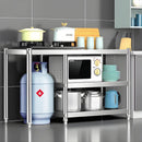 Mesa De Trabajo De Acero Inoxidable 100x40x80cm. Mesa Industrial Con 2 Niveles De Almacenamiento. Estación De Cocina Profesional.