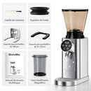 Molino De Café Eléctrico Profesional Con Pantalla Táctil 110V. Ajuste De Molienda De 48 Niveles. Moledor de café Compatible Con Portafiltro 51-58 mm.