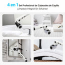 Cepillo Eléctrico de Limpieza 4 en 1 Inalámbrico con Mango Telescópico Ajustable y Cabezales Intercambiables. Color blanco.