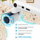 Cepillo Eléctrico de Limpieza 4 en 1 Inalámbrico con Mango Telescópico Ajustable y Cabezales Intercambiables. Color blanco.