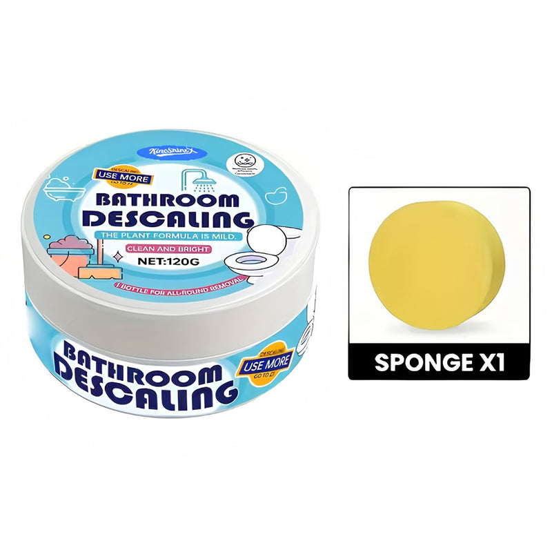 Limpiador Quita Sarro Para Baño 120g Con Esponja. Removedor De Cal Y Manchas Para Vidrio, Cerámica Y Grifería.