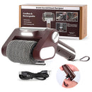 Cepillo eléctrico para barbacoa sin cerdas. Limpiador de parrilla inalámbrico recargable. Cepillo giratorio para asador. Color chocolate.