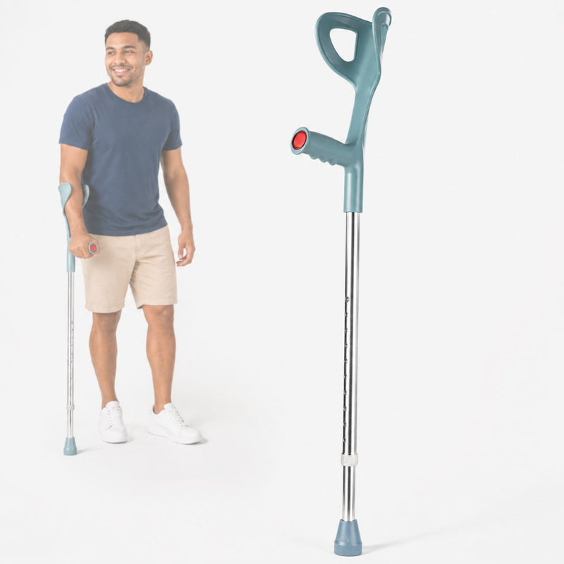 Bastón para adulto mayor Muleta Auxilar de Aluminio Ajustable para Rehabilitación y Apoyo al Caminar con Reflector (88-109.5cm)