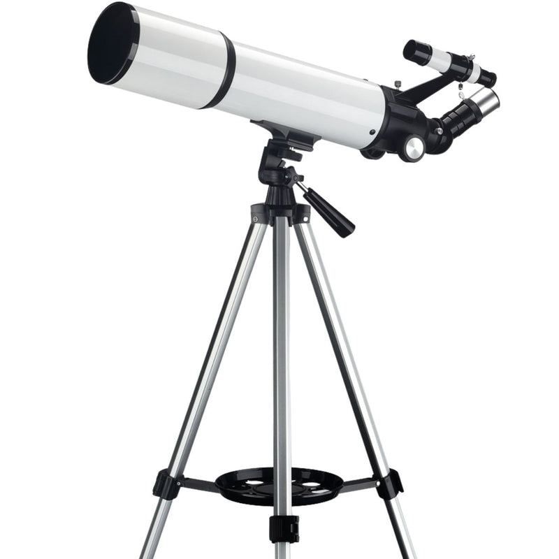 Telescopio Astronómico 80mm Distancia Focal 600mm de Alta Potencia con Trípode Ajustable, Lentes 6mm 10mm 25mm y Barlow 3X, Pantalla HD WiFi con  Filtro Solar y Lunar