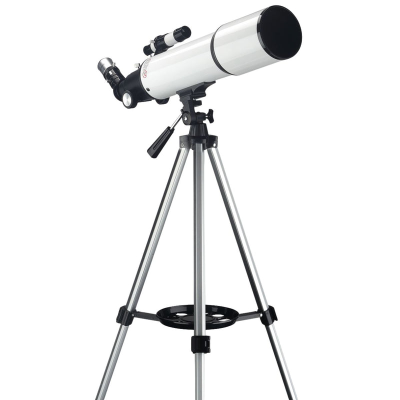 Telescopio Astronómico 80mm Distancia Focal 600mm de Alta Potencia con Trípode Ajustable, Lentes 6mm 10mm 25mm y Barlow 3X, Pantalla HD WiFi con  Filtro Solar y Lunar