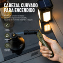 Encendedor Soplete Butano 1300°C Ajustable y Antiviento con Cabezal Flexible. Lighter con Seguro de Bloqueo para Camping Cocina BBQ. Color Verde Militar