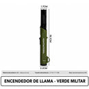 Encendedor Soplete Butano 1300°C Ajustable y Antiviento con Cabezal Flexible. Lighter con Seguro de Bloqueo para Camping Cocina BBQ. Color Verde Militar