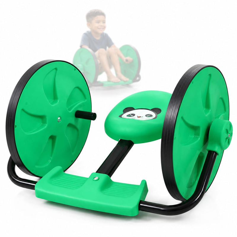 Carrito Giratorio Infantil 360° para Niños con 3 Ruedas. Balance Bike sin Pedales con Asiento abdominal Ergonómico y Base Antideslizante. Scooter Color Verde (72x57x38cm)