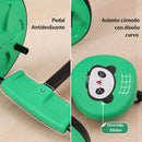 Carrito Giratorio Infantil 360° para Niños con 3 Ruedas. Balance Bike sin Pedales con Asiento abdominal Ergonómico y Base Antideslizante. Scooter Color Verde (72x57x38cm)