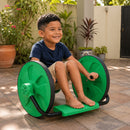 Carrito Giratorio Infantil 360° para Niños con 3 Ruedas. Balance Bike sin Pedales con Asiento abdominal Ergonómico y Base Antideslizante. Scooter Color Verde (72x57x38cm)