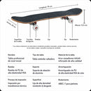 Patineta Skateboard Completa 31” Maple/Arce AAAA ABEC-7 con Ruedas PU 95A y Base Aluminio Skate Pro. Diseño Tiburón