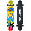 Patineta Profesional 42”. Longboard Skate Maple AAAA ABEC-11 Ruedas PU 70x51MM Tabla Doble Kick Long Skate. Estampado Multicolor.