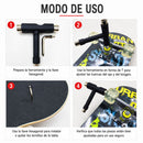Llave T Skate para Patineta Longboard Scooter BMX. Herramienta Multifuncional 8 10 13 14 mm con Llave Allen y Destornillador