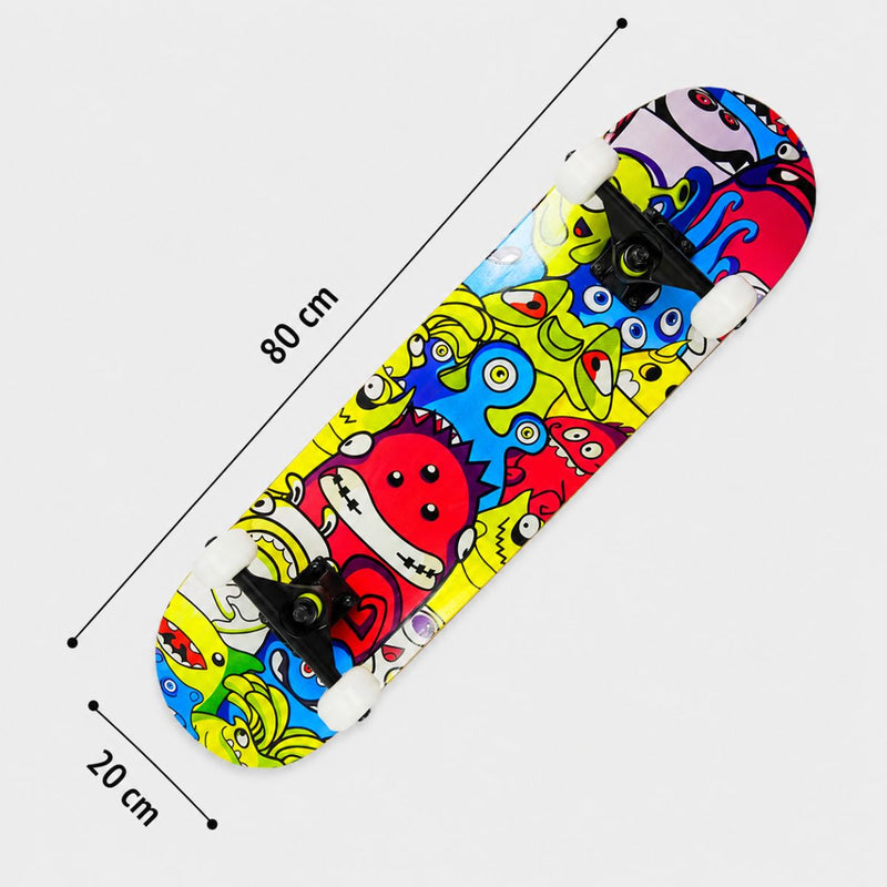 Patineta Skateboard Profesional 31” 7 Capas Maple 5A con Ruedas 95A y Base Aluminio para Niños y Adultos