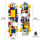 Patineta Surf Skate 32” Longboard Cruiser Tipo Surfboard Maple 7 Capas con Ruedas 65x43mm NT-CX7 Diseño Rubik + Accesorios