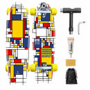Patineta Surf Skate 32” Longboard Cruiser Tipo Surfboard Maple 7 Capas con Ruedas 65x43mm NT-CX7 Diseño Rubik + Accesorios