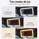 Espejo de maquillaje LED para Visera de Carro Touch Recargable USB Tipo C. Espejo  Portátil Luz Blanca y Cálida (23.5x12.7cm)