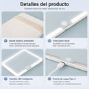 Espejo de maquillaje LED para Visera de Carro Touch Recargable USB Tipo C. Espejo  Portátil Luz Blanca y Cálida (23.5x12.7cm)