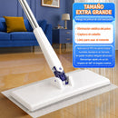 Trapeador Clip Mop Plano Electrostático. Mop Flexible Para Piso y Paredes Atrapa Polvo Pelo Mascota Limpia Vidrio y Debajo de Muebles (125x25cm)