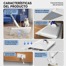 Trapeador Clip Mop Plano Electrostático. Mop Flexible Para Piso y Paredes Atrapa Polvo Pelo Mascota Limpia Vidrio y Debajo de Muebles (125x25cm)