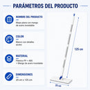 Trapeador Clip Mop Plano Electrostático. Mop Flexible Para Piso y Paredes Atrapa Polvo Pelo Mascota Limpia Vidrio y Debajo de Muebles (125x25cm)