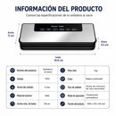 Selladora al Vacío con Esterilización UV para Alimentos 65KPA. Empacadora Hermética con Función Externa y Panel Táctil (35x11x5.5cm). Incluye 10 Bolsas.
