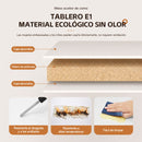 Mesa auxiliar de cama plegable con ruedas 360, altura graduable, versión reforzada blanca sin barras (30x50 cm)