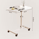 Mesa Auxiliar Plegable para Cama, Sofá y Laptop con Ruedas. Mesita Multifuncional con Altura Ajustable. Blanca (40+20x40cm)