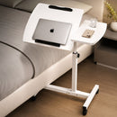 Mesa Auxiliar Plegable para Cama, Sofá y Laptop con Ruedas. Mesita Multifuncional con Altura Ajustable. Blanca (40+20x40cm)