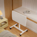 Mesa auxiliar de cama plegable con ruedas 360, altura graduable, versión reforzada blanca sin barras (30x50 cm)