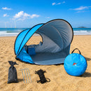 Carpa playera pop up automática con tapete antihumedad, ventana lateral y protección UV40+. Azul. Tolda Color Azul (130x130x105cm)
