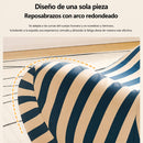 Sillón Ergonómico Moderno con Puff Redondo Sofá Lounge de Espuma Alta Densidad. Empacado al Vacío (102x118x90cm) Color Negro y Beige.
