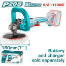 Pulidora de felpa M14 inalámbrica de 180mm (7").  Vel. 400-2500 rpm. No incluye batería ni cargador.