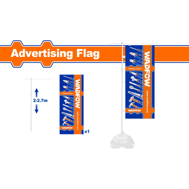Bandera banderola Publicitaria de Wadfow Azul. Altura: 2-2.7m